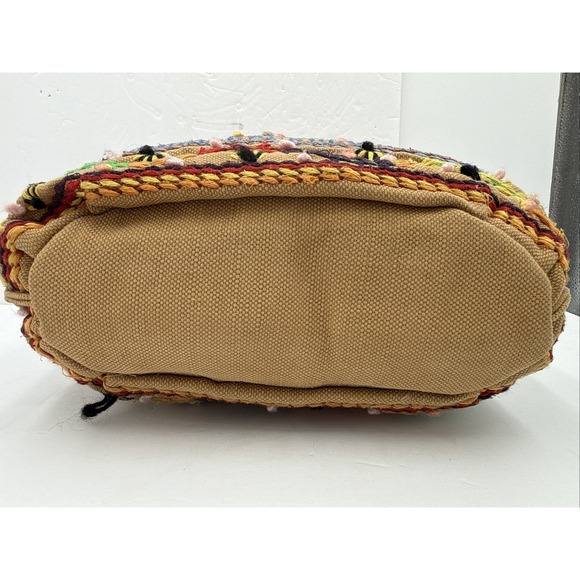 VTG Y2K Lucky Brand Vintage Embroidered Flower Boho Bucket Tote Bag Purse - Picture 5 of 13